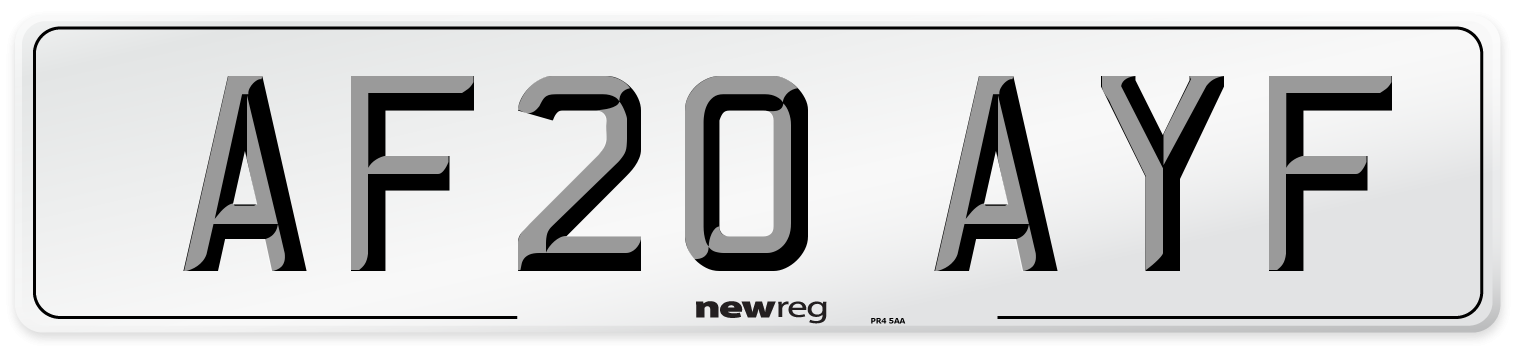 AF20 AYF Number Plate from New Reg